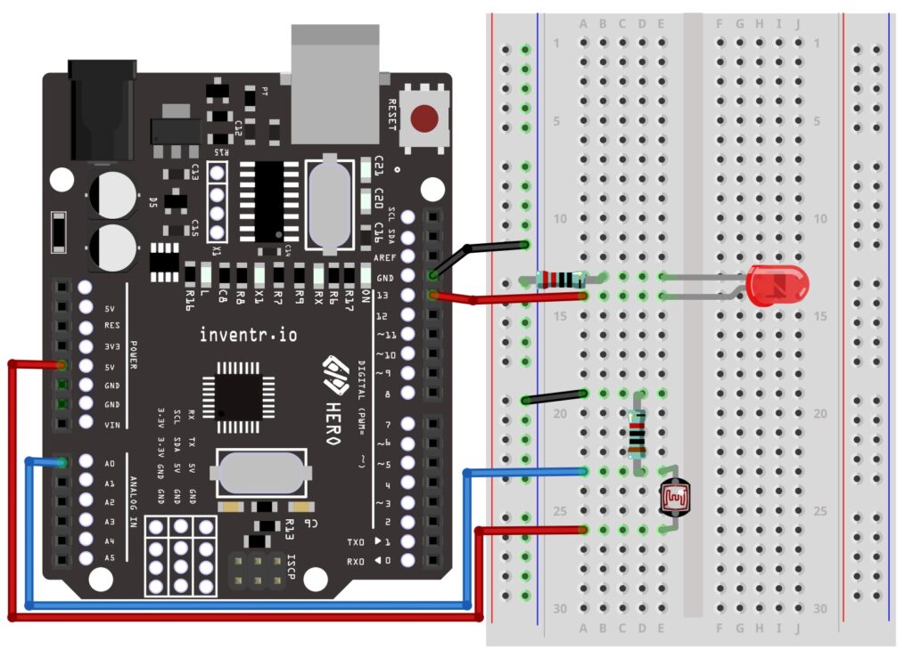 Wiring diagram for photoresistor circuit