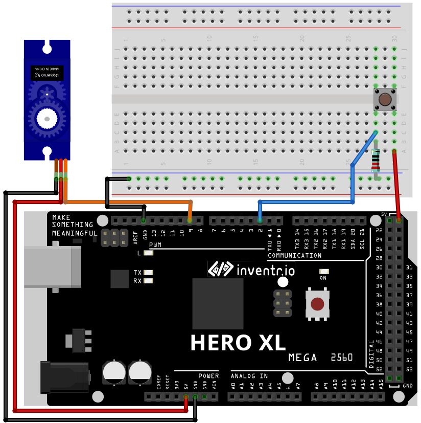 Servo and button wiring diagram